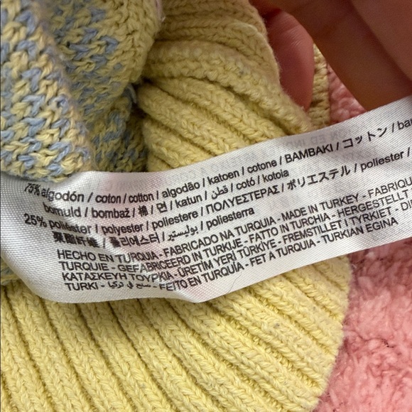 Zara Pastel Blue and Pink Cardigan with Yellow Floral Accents - Picture 12 of 13